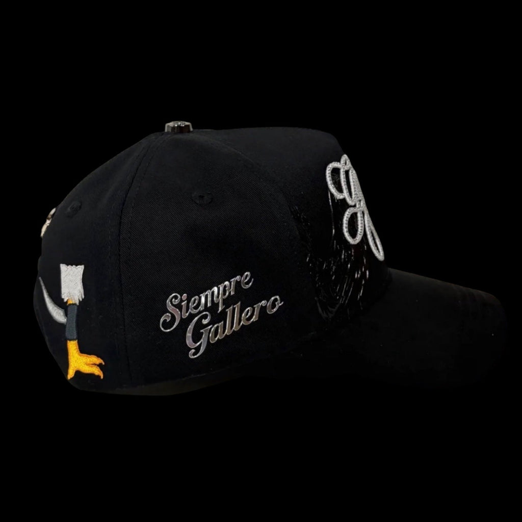 CF Gallos Finos Bordados En Blanco Con Cristales